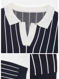 Stripe Contrast Collar Long Sleeve Knit Top 100100552981429 50 Affordable Fashion Under $100 Jerry's Apparel 