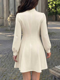 Keyhole Neckline Long Sleeve A-Line Mini Dress 101001180423044 49 Affordable Fashion Under $100 Jerry's Apparel 