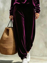 Full Size Velvet Cowl Neck Top and Pants Set Plus Size 101001490771294 53 Affordable Fashion Under $100 Jerry's Apparel 