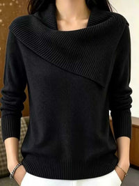 Full Size Asymmetric Ribbed Collar Sweater Plus Size 101002369014194 47 Affordable Fashion Under $100 Jerry's Apparel 