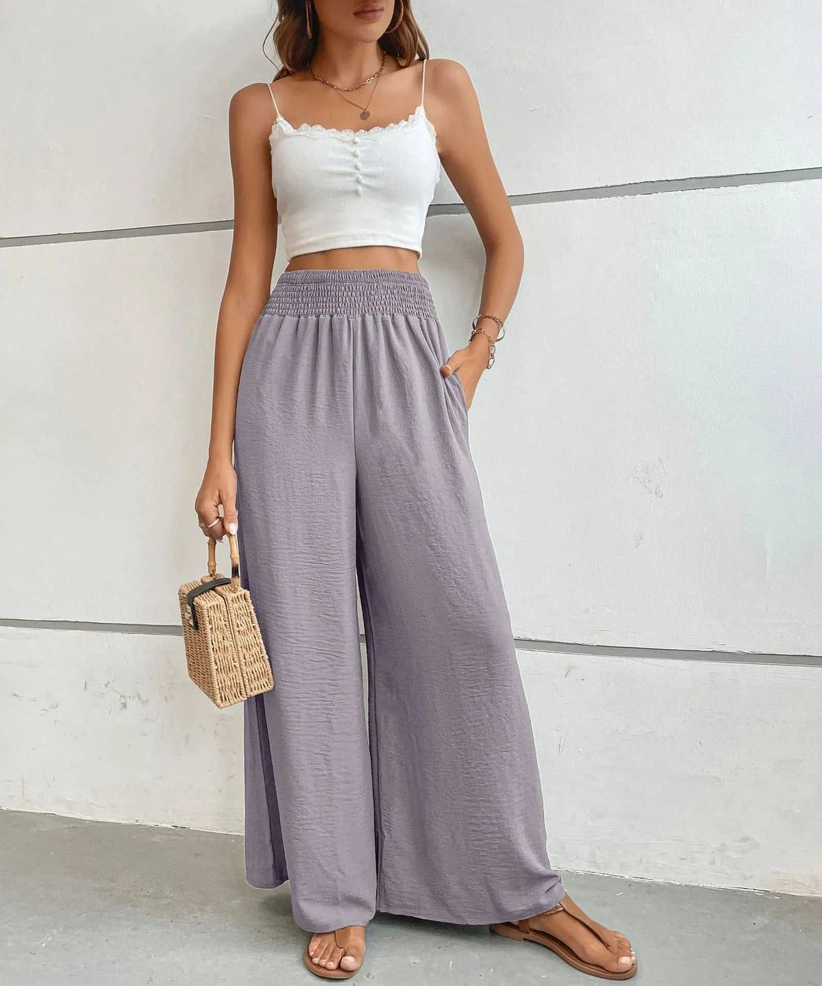 High-Waisted Wide Leg Pants 100100827101945 34 Affordable Fashion Under $100 Jerry's Apparel 