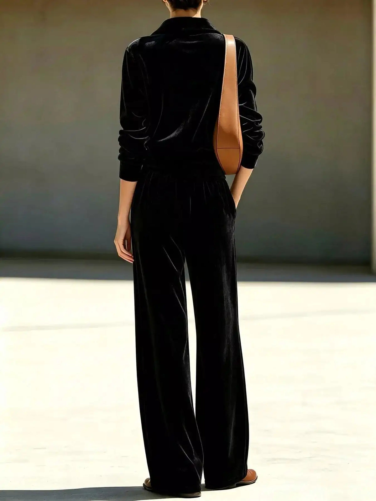 Full Size Half Zip Sweatshirt and Wide-Leg Pants Set Plus Size 101001649137851 55 Affordable Fashion Under $100 Jerry's Apparel 