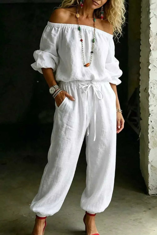 Full Size Off-Shoulder Top and Pants Set Plus Size 100100317389193 35 Affordable Fashion Under $100 Jerry's Apparel 