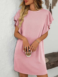 Mandy Ruffled Round Neck Short Sleeve Dress 100100862091074 26 Affordable Fashion Under $100 Jerry's Apparel 