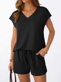 Casual V-Neck T-Shirt and Shorts Set 100100459433935 40 Affordable Fashion Under $100 Jerry's Apparel 
