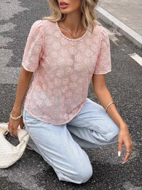 Floral Embroidered Pearl Trim Blouse 100100917125958 31 Affordable Fashion Under $100 Jerry's Apparel 