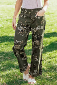 Vintage Style Floral Print High Waist Wide Leg Jeans 100100212050078 65 Affordable Fashion Under $100 Jerry's Apparel 