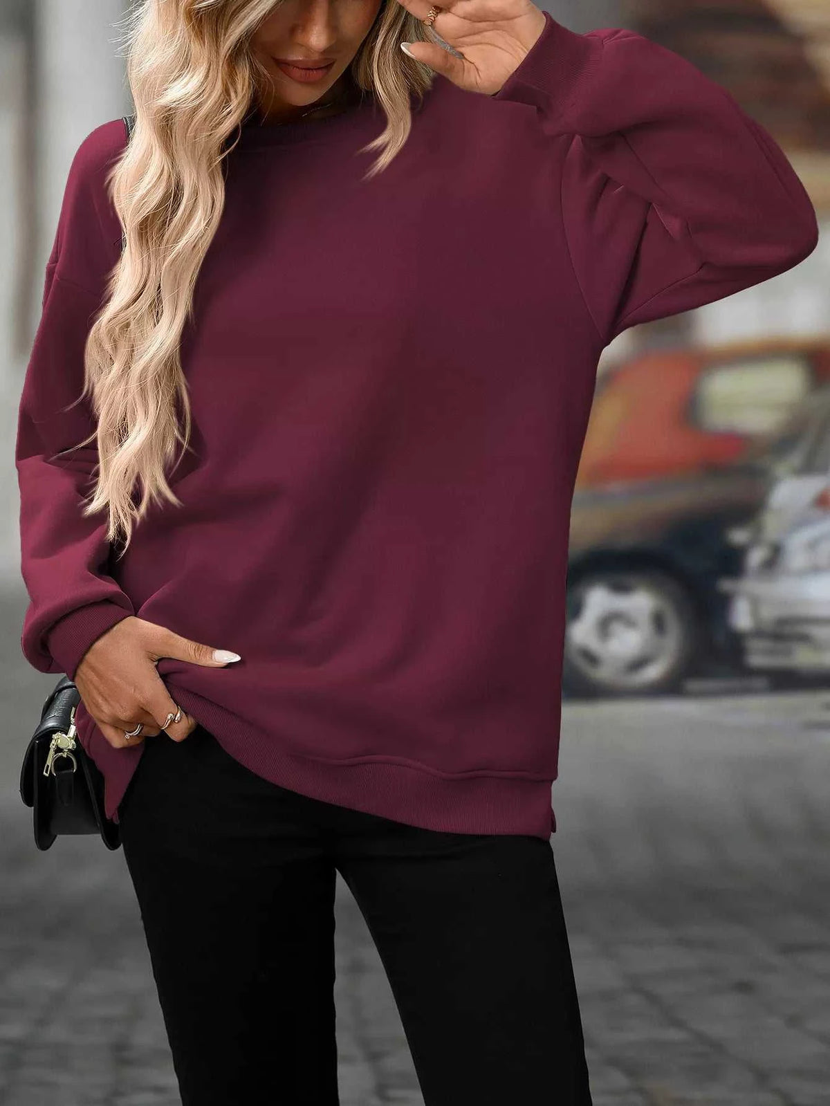 Casual Solid Color Long Sleeve Sweatshirt 100100430421753 39 Affordable Fashion Under $100 Jerry's Apparel 