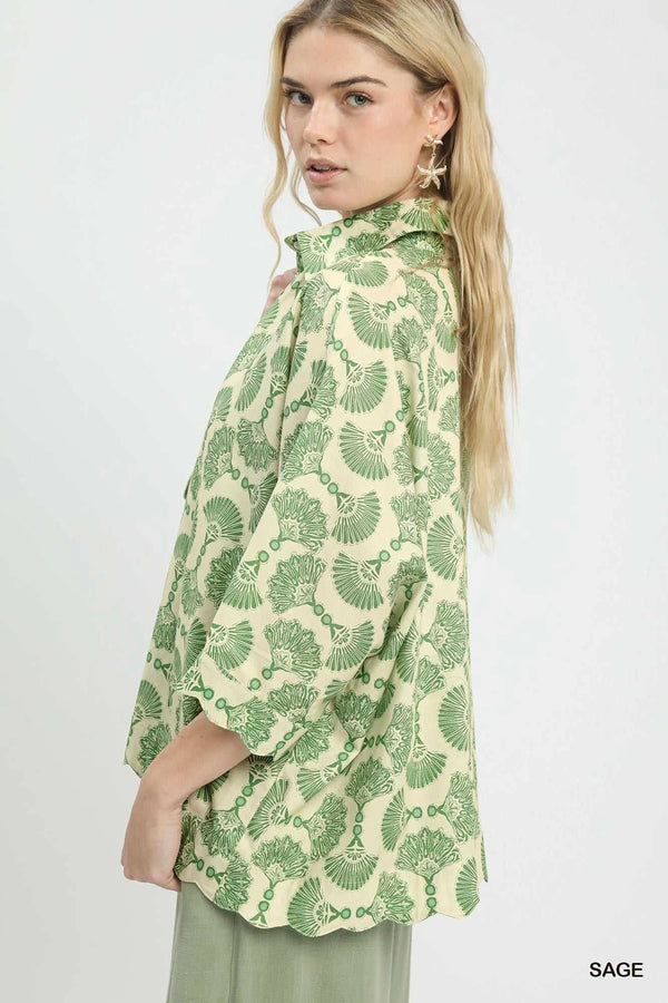 Umgee Printed Button Down Shirt 100100977401221 55 Affordable Fashion Under $100 Jerry's Apparel 