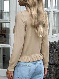 Ruffle Hem Button-Up Cardigan 100100909588028 39 Affordable Fashion Under $100 Jerry's Apparel 