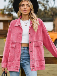 Oversized Button Up Denim Jacket with Hood 100100876233269 72 Affordable Fashion Under $100 Jerry's Apparel 
