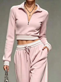 Full Size Half Zip Cropped Top and Pants Set Plus Size 101001454069686 52 Affordable Fashion Under $100 Jerry's Apparel 