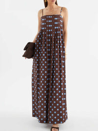 Polka Dot Pleated Detail Maxi Dress 100100737437161 50 Affordable Fashion Under $100 Jerry's Apparel 