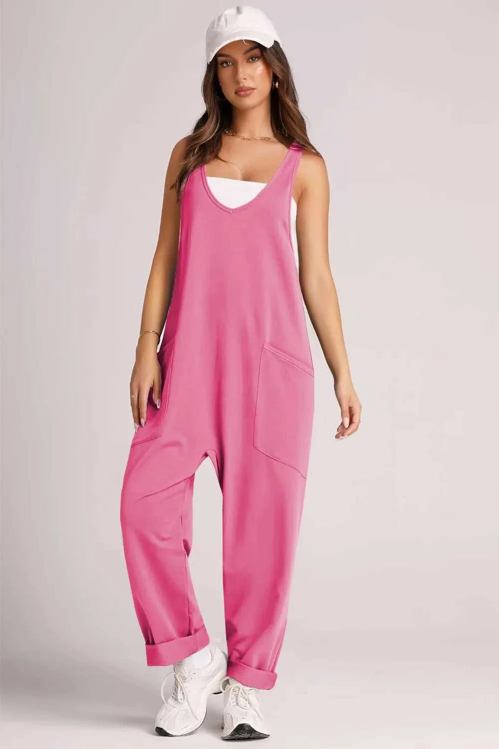 Lovelet Wide Strap Jumpsuit with Pockets 100100197263170 33 Affordable Fashion Under $100 Jerry's Apparel 