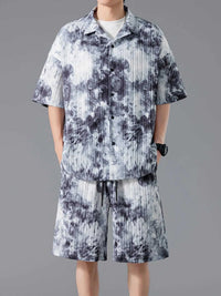 Men's Full Size Tie-Dye Casual Shirt and Shorts Set Plus Size 100400953884507 34 Affordable Fashion Under $100 Jerry's Apparel 
