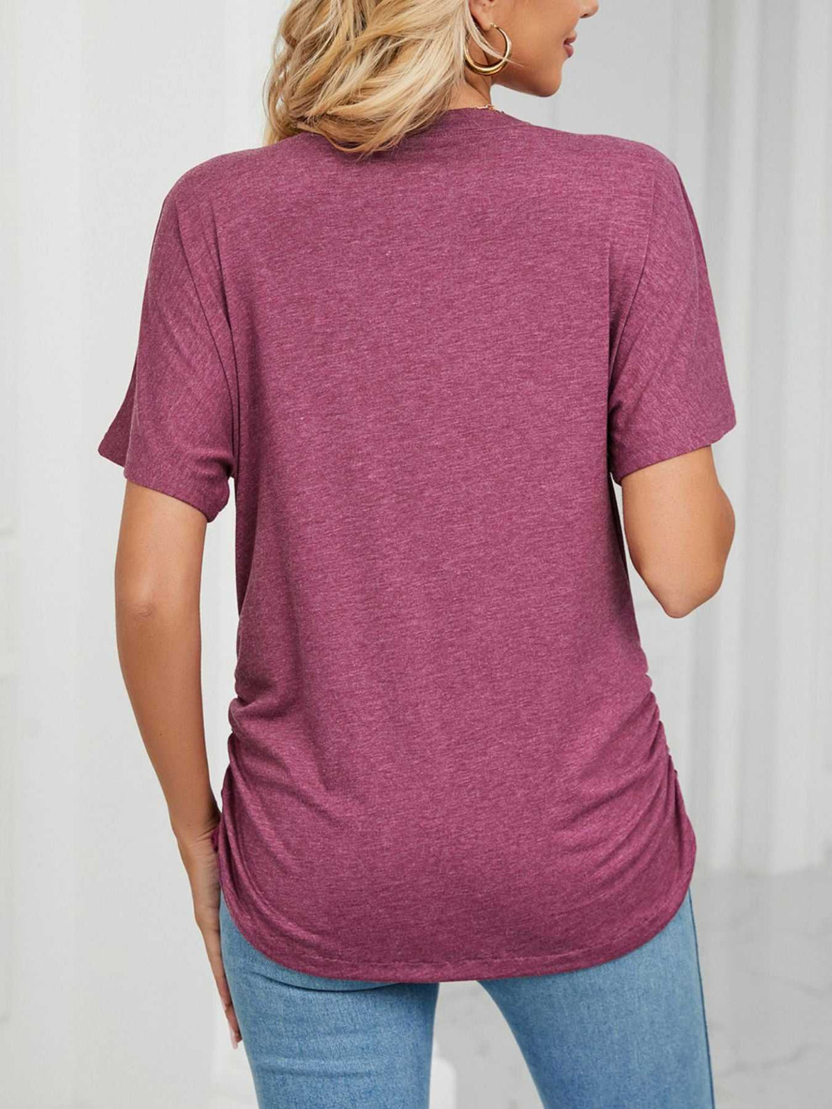 Casual V-Neck Short Sleeve T-Shirt 100100579648227 22 Affordable Fashion Under $100 Jerry's Apparel 
