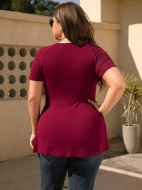 Plus Size Surplice Short Sleeve T-Shirt 100100382914132 26 Affordable Fashion Under $100 Jerry's Apparel 