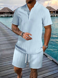 Men's Full Size Button Detail Short Sleeve Top and Shorts Set Plus Size 100400676987712 38 Affordable Fashion Under $100 Jerry's Apparel 