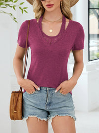 Lace Detail Short Sleeve T-Shirt