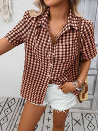 Plaid Button-Up Short Sleeve Shirt 100100054709959 33 Affordable Fashion Under $100 Jerry's Apparel 
