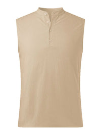 Men's Full Size Button Detail Tank Plus Size