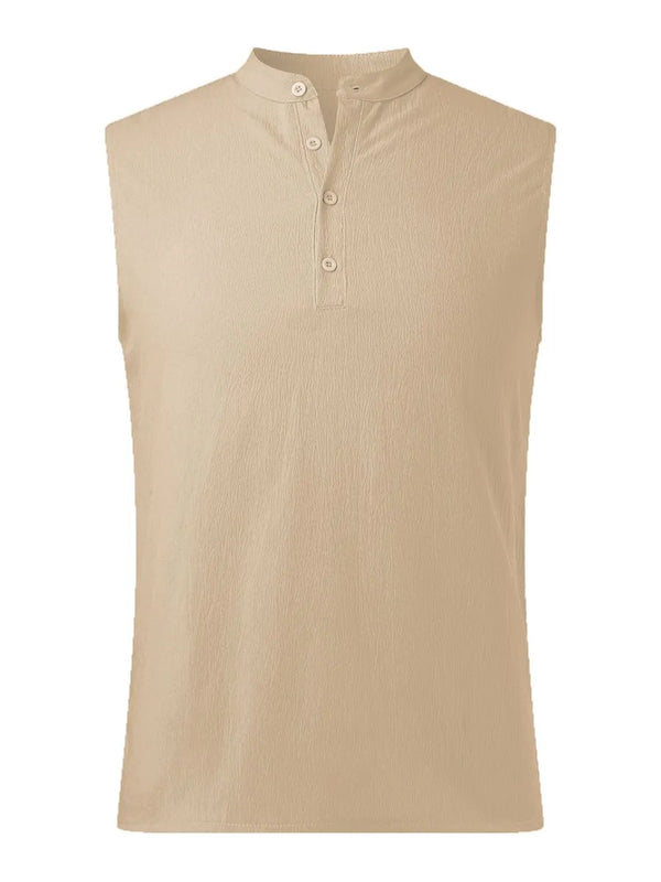Men's Full Size Button Detail Tank Plus Size