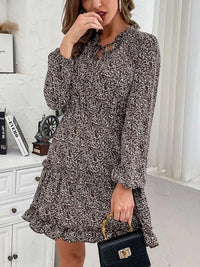 Ruffle Hem Tie Neck Mini Dress 100100547411895 44 Affordable Fashion Under $100 Jerry's Apparel 