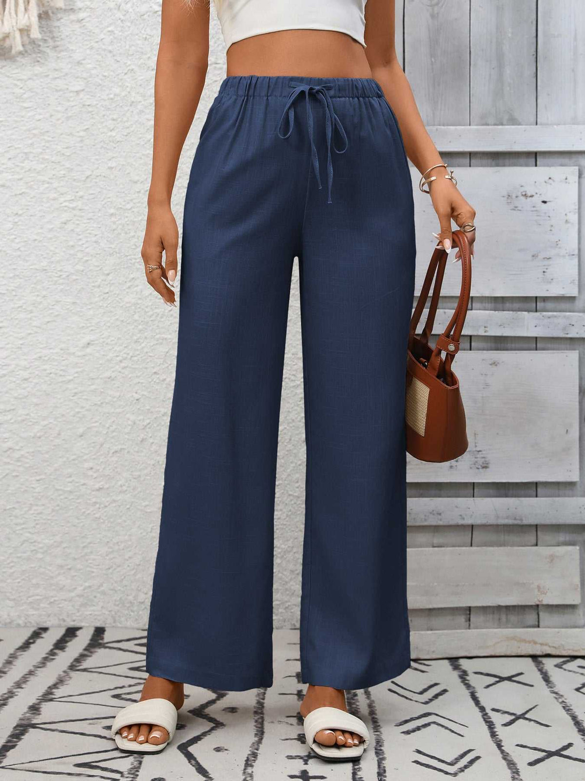 Drawstring High Waist Wide Leg Pants 100100990618349 39 Affordable Fashion Under $100 Jerry's Apparel 