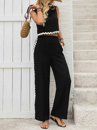 Round Neck Sleeveless Top and Pants Set 100100756401085 36 Affordable Fashion Under $100 Jerry's Apparel 