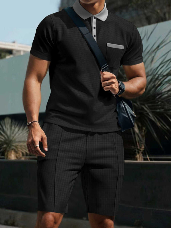 Men's Full Size Casual Short Sleeve Polo & Shorts Set Plus Size 100400026068285 36 Affordable Fashion Under $100 Jerry's Apparel 