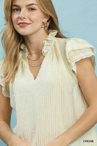 Umgee Lace Trim Ruffle Top 100100979171509 51 Affordable Fashion Under $100 Jerry's Apparel 