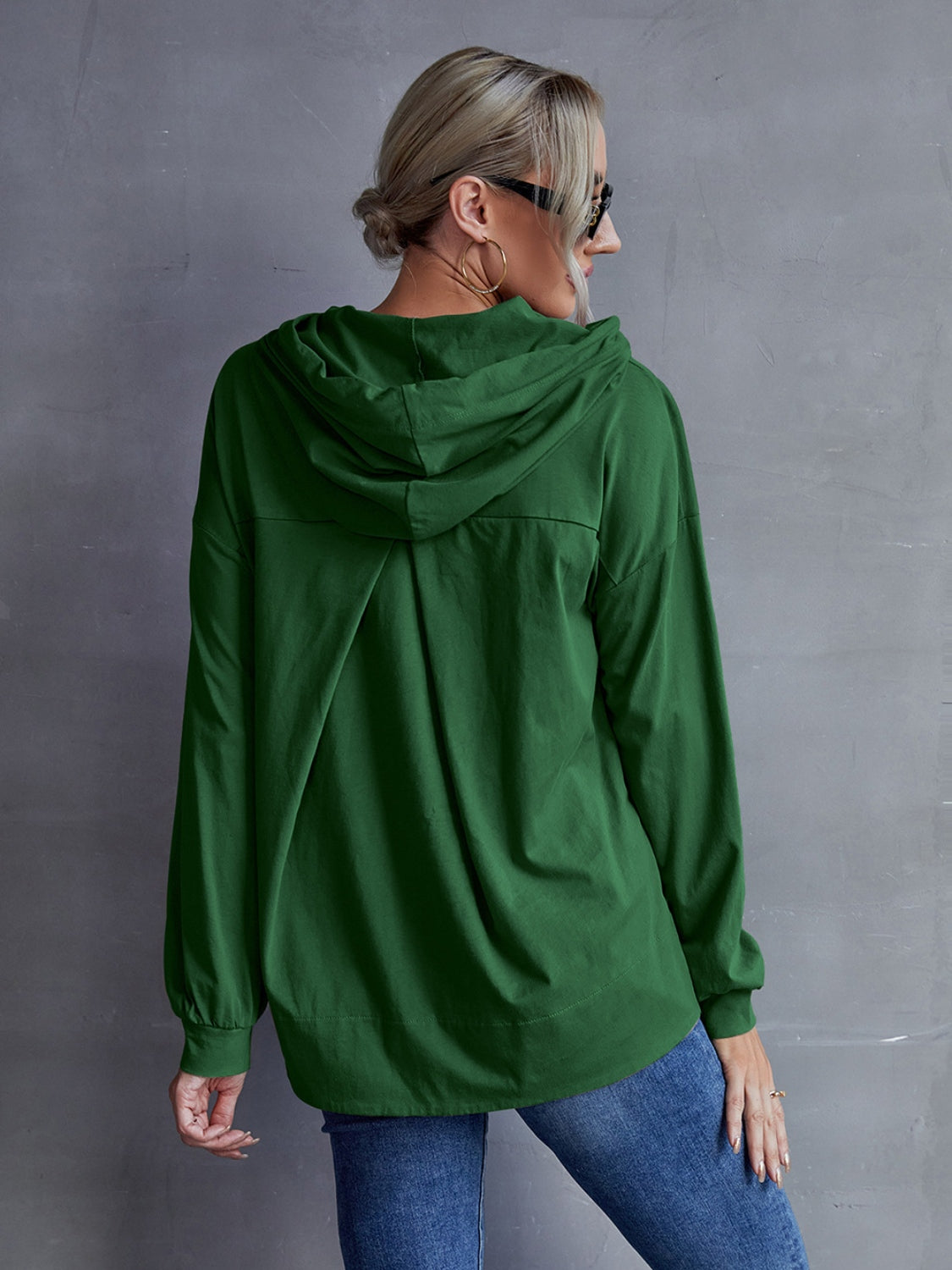 Ivy Lane Drawstring Pocketed Dropped Shoulder Hoodie