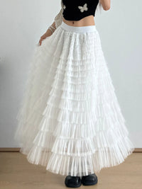 Tiered Tulle Maxi Skirt
