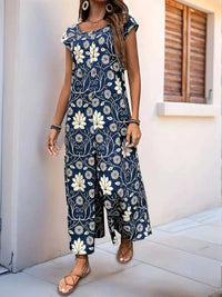 Perfee Printed Round Neck Cap Sleeve Wide Leg Jumpsuit 100100380311019 31 Affordable Fashion Under $100 Jerry's Apparel 