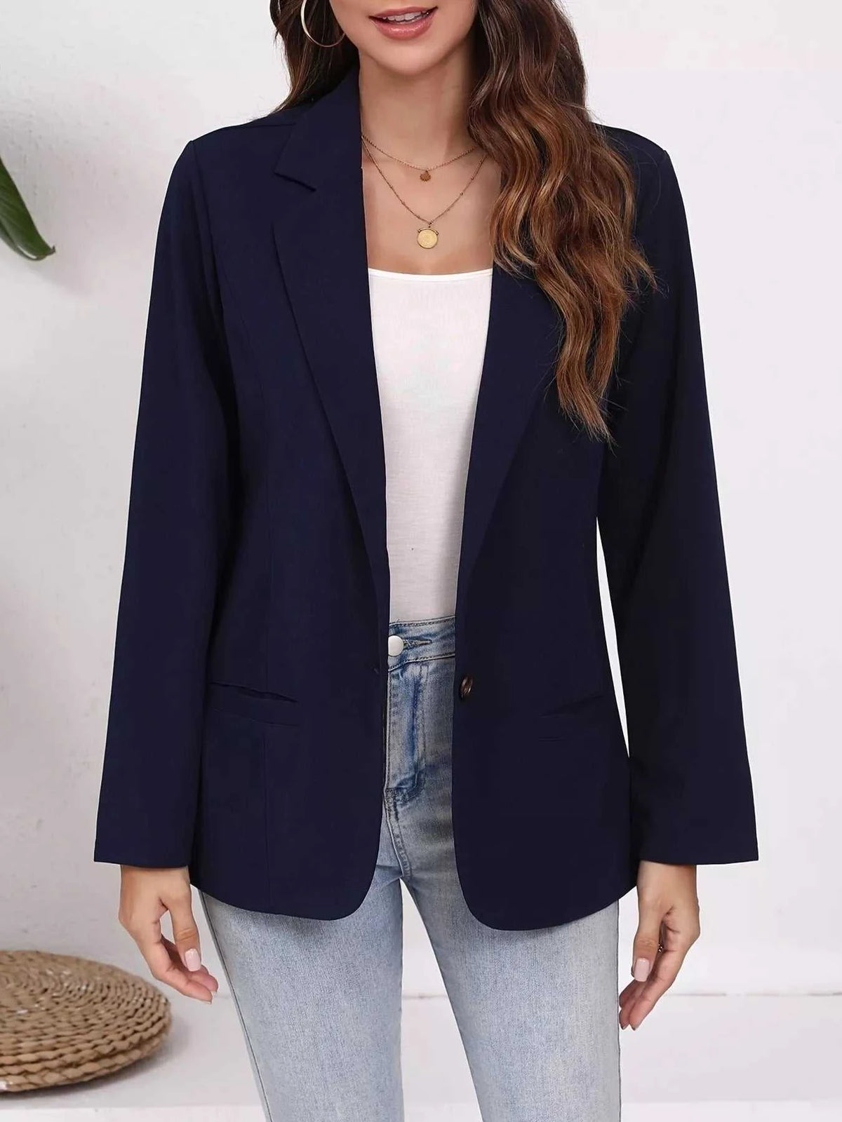 Plus Size Lapel Collar Single-Button Blazer 100100166280160 48 Affordable Fashion Under $100 Jerry's Apparel 