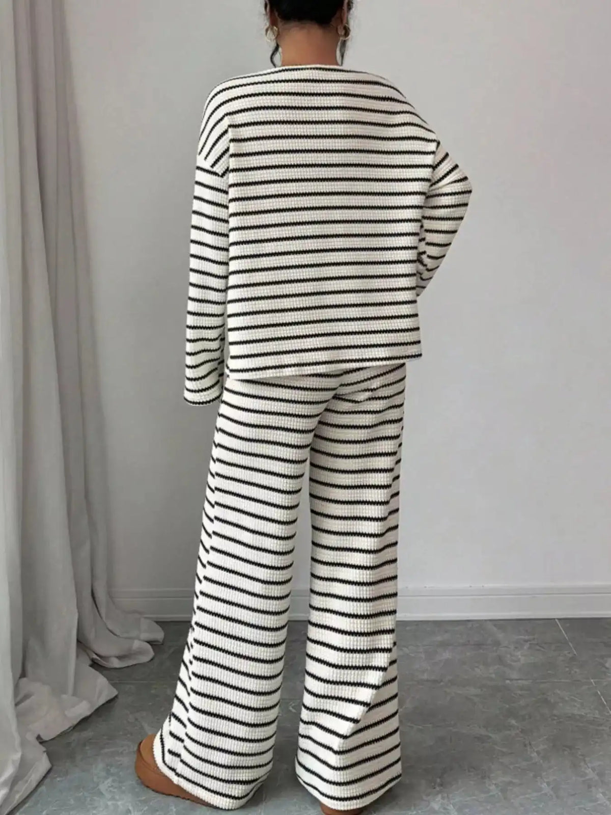 Striped Relaxed Fit Top and Pants Set 101002581867183 66 Affordable Fashion Under $100 Jerry's Apparel 