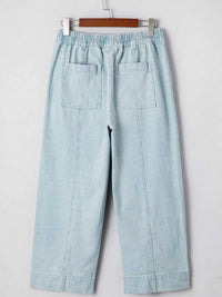 Stripe Mid Rise Drawstring Waist Jeans 100100698319800 58 Affordable Fashion Under $100 Jerry's Apparel 