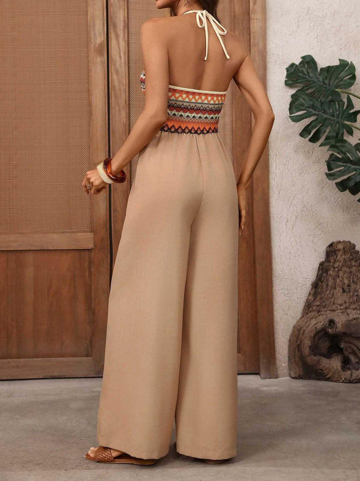Halter Neck Wide Leg Jumpsuit 100100732833825 34 Affordable Fashion Under $100 Jerry's Apparel 