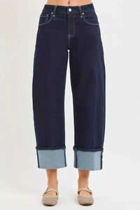 RISEN Slouchy Crop Barrel Cuffed Hem Jeans 100100776121968 62 Affordable Fashion Under $100 Jerry's Apparel 