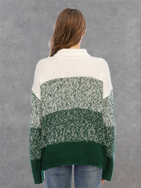 Angel Wings Color Block Turtleneck Sweater