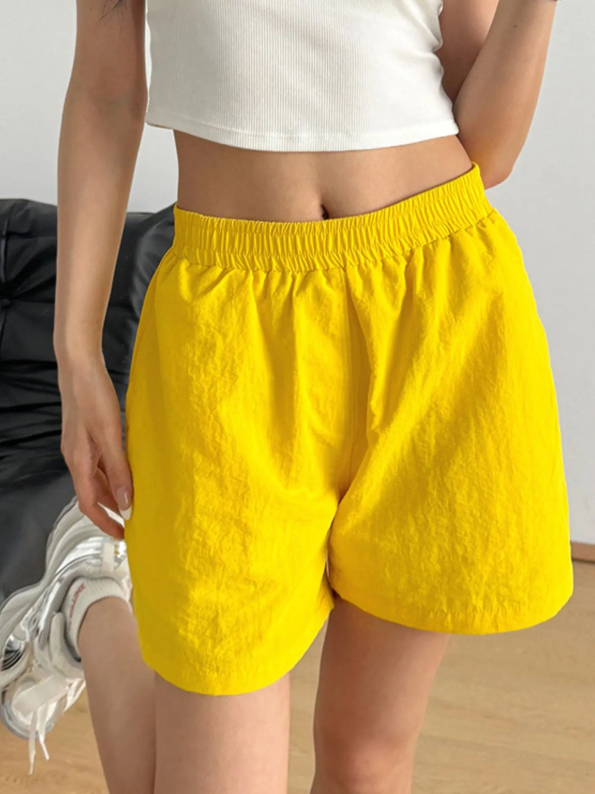 Elastic Waist Casual Shorts