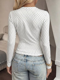 Long Sleeve Polka Dot Slim Fit T-Shirt 101001890142731 27 Affordable Fashion Under $100 Jerry's Apparel 