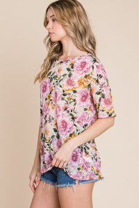 Floral Round Neck T-Shirt