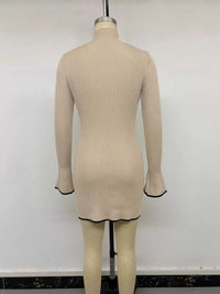 Ribbed Mock Neck Flare Sleeve Sweater Dress 100100035723976 41 Affordable Fashion Under $100 Jerry's Apparel 