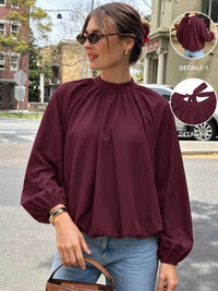 Tie Back Balloon Sleeve Blouse 101001400193158 31 Affordable Fashion Under $100 Jerry's Apparel 