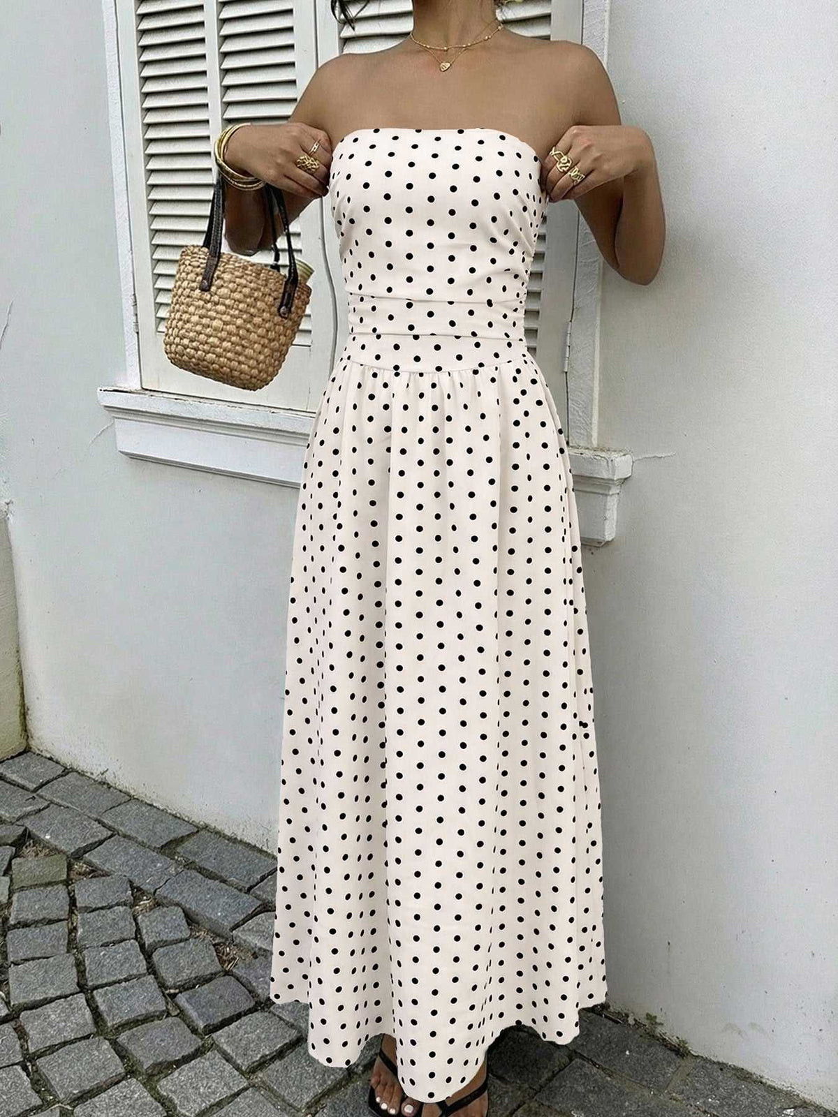 Polka Dot Tube A-Line Dress 100100003378935 36 Gifts for Her Jerry's Apparel 