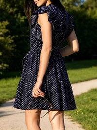 Polka Dot Ruffle Sleeve Tie Waist Dress 100100460465969 39 Gifts for Her Jerry's Apparel 