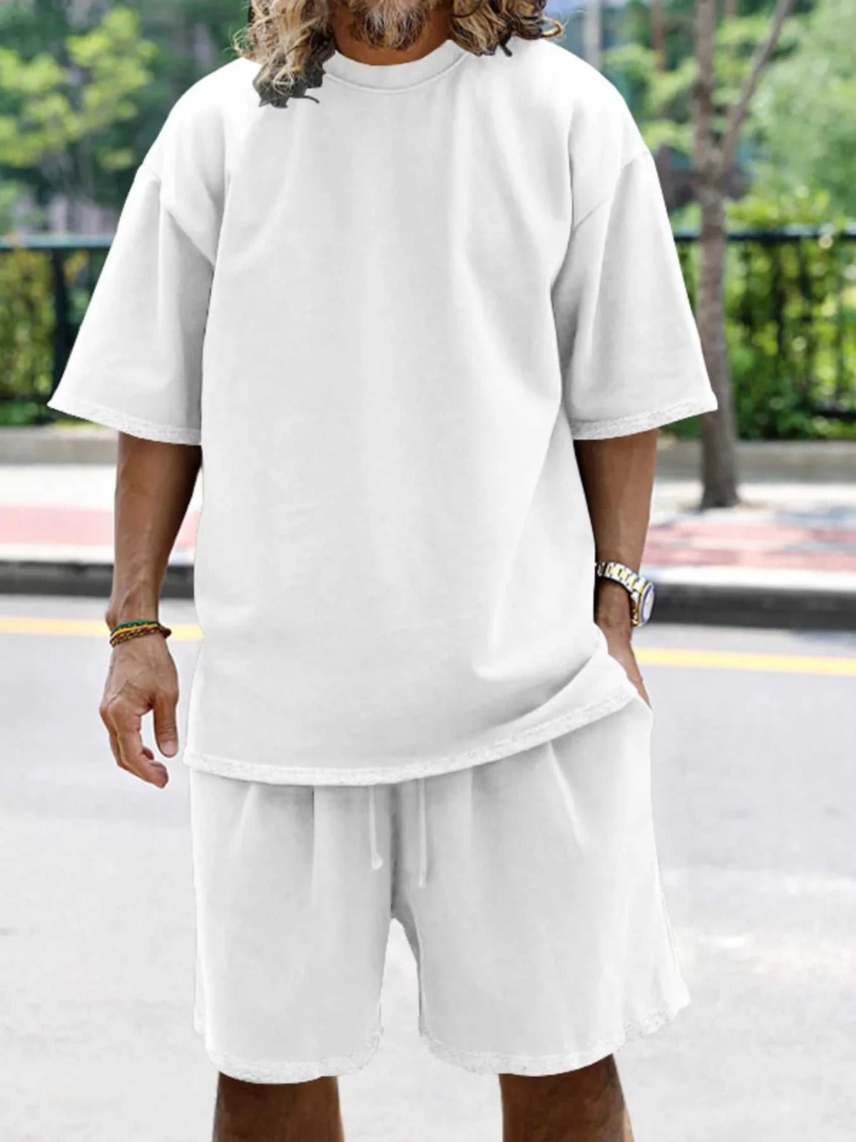 Men's Full Size Relaxed Fit T-Shirt & Shorts Set Plus Size 100400599676410 39 Affordable Fashion Under $100 Jerry's Apparel 