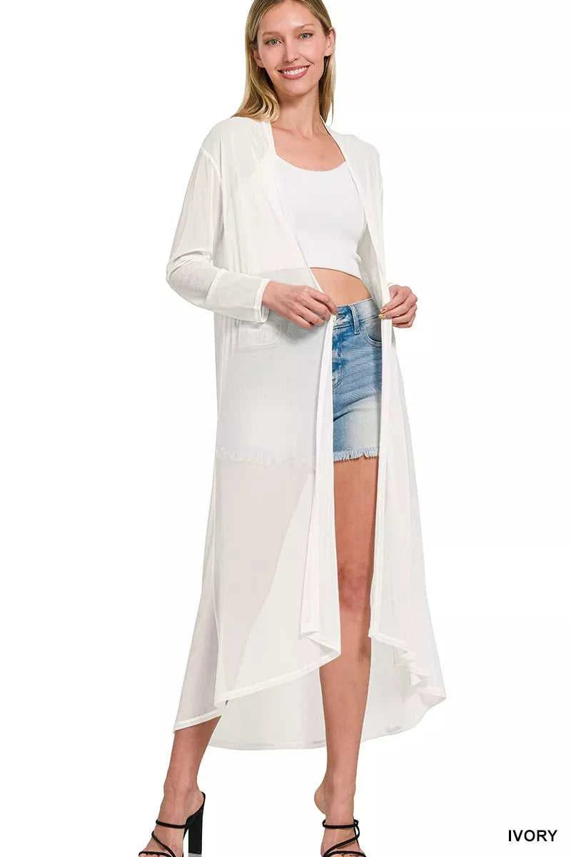 Zenana Mesh Open Front Cardigan 100100584031566 22 Affordable Fashion Under $100 Jerry's Apparel 