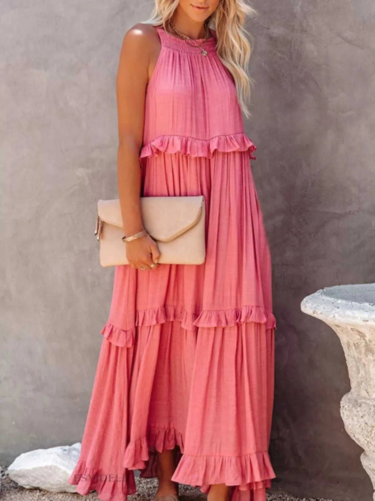 Ruffled Tiered Sleeveless Maxi Dress 100100900580027 49 Affordable Fashion Under $100 Jerry's Apparel 